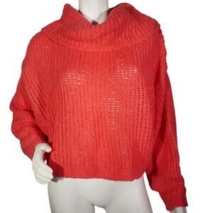 Anthropologie Pilcro Womens Size M Zamora Cowl Neck Cozy Sweater Orange